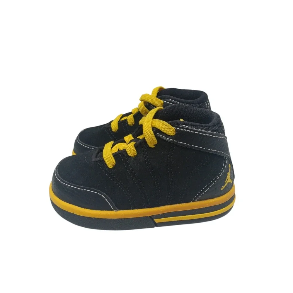 Jordan Toddler Sneakers Black Yellow Lace Up Shoes Size 4C‎